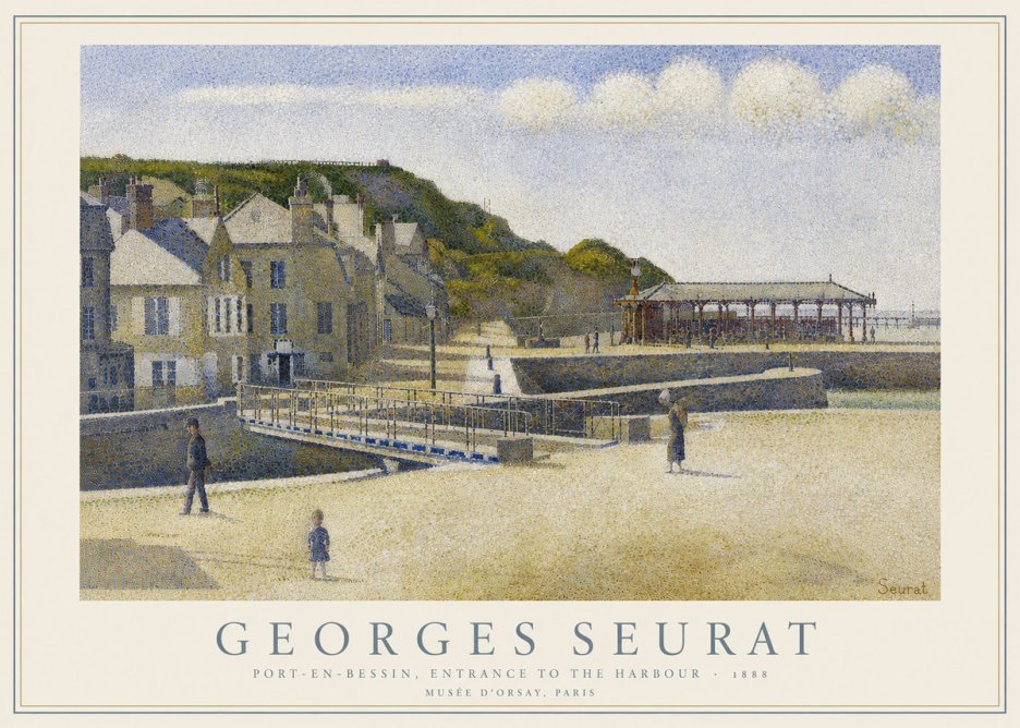 Seurat Port-en-bessin, Entrance to the Harbour, 1888 No3 - Póster
