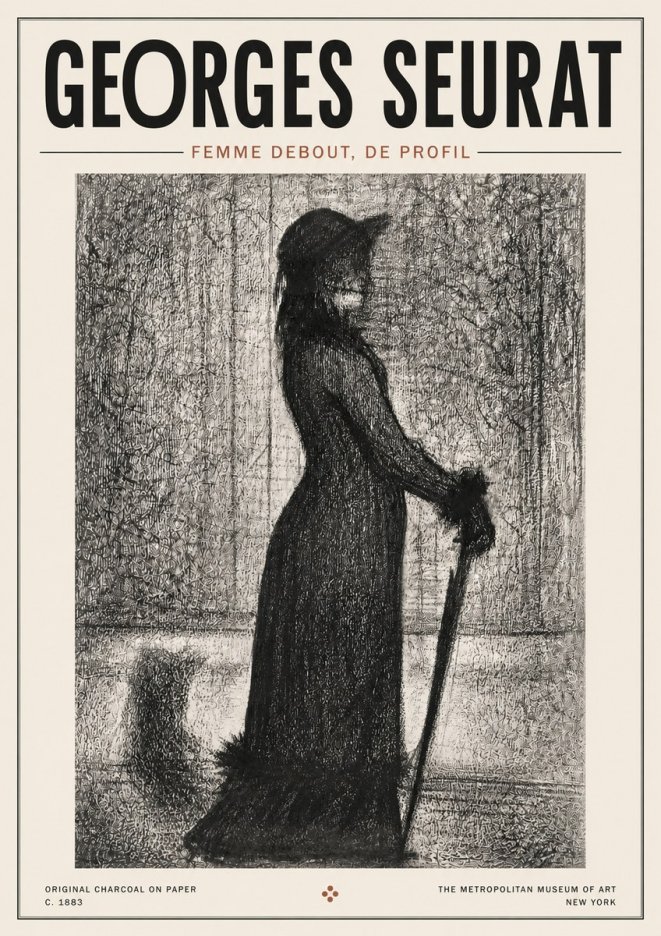 Seurat Femme Debout, De Profil No4 - Póster