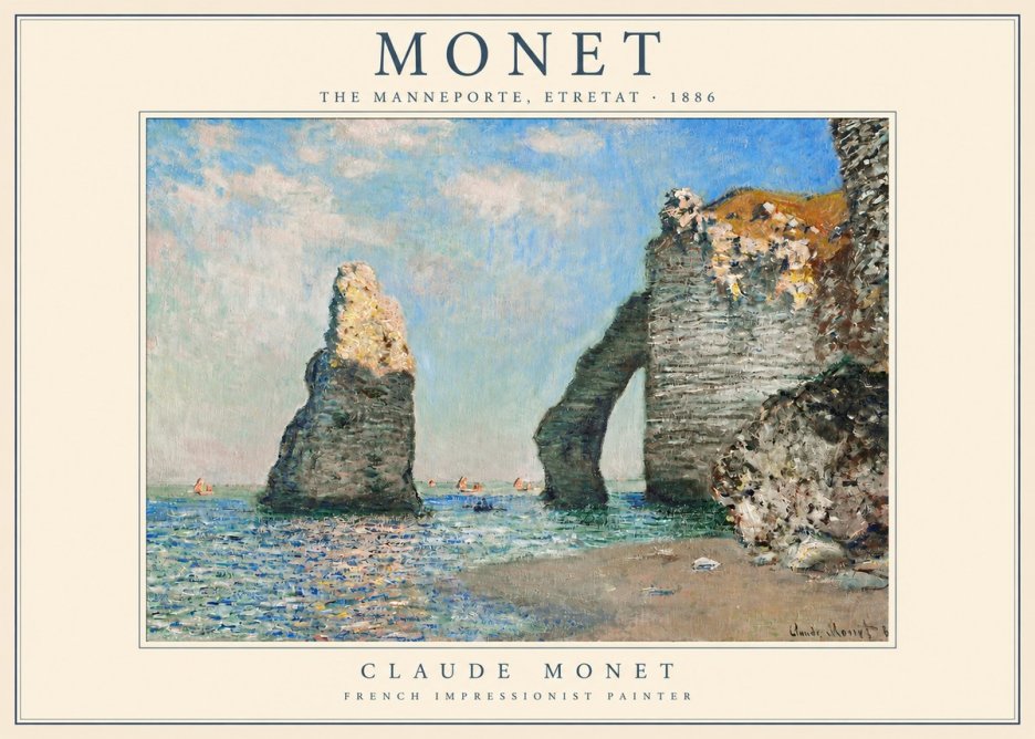 Monet The Manneporte, Etretat No2 - Póster