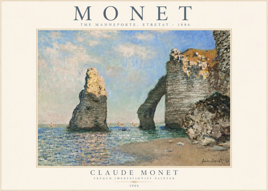 Monet The Manneporte, Etretat No4 - Póster