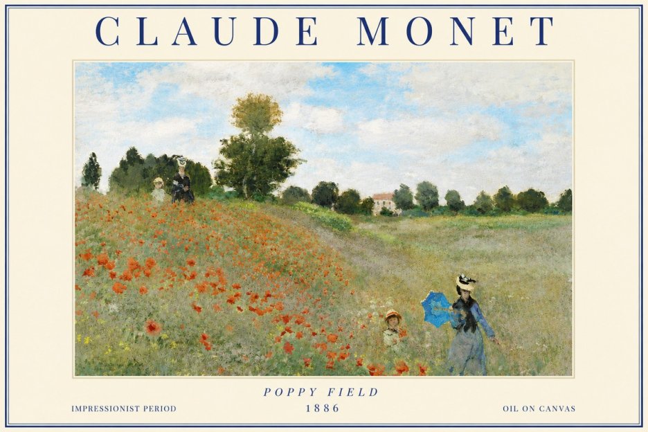 Monet Poppy Field No3 - Póster