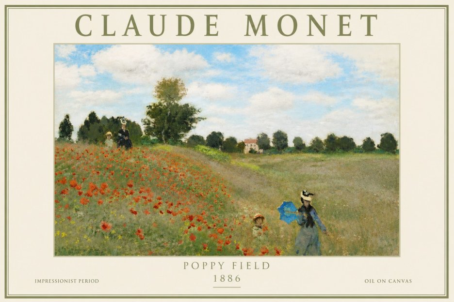 Monet Poppy Field No4 - Póster