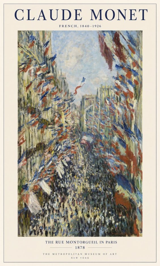 Monet The Rue Montorgueil in Paris No1 - Póster