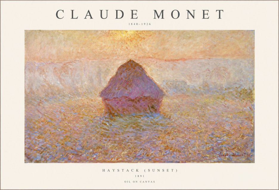 Monet Haystack (Sunset) No1 - Póster