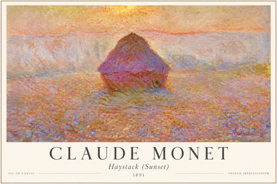 Monet Haystack (Sunset) No4 - Póster