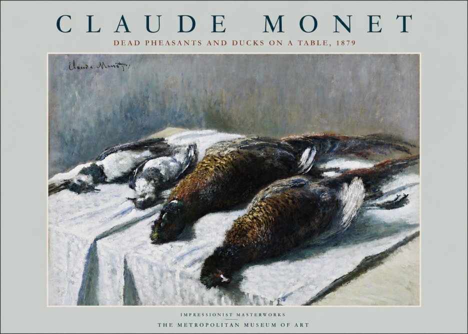 Monet Dead Pheasants and Ducks on a Table No2 - Póster