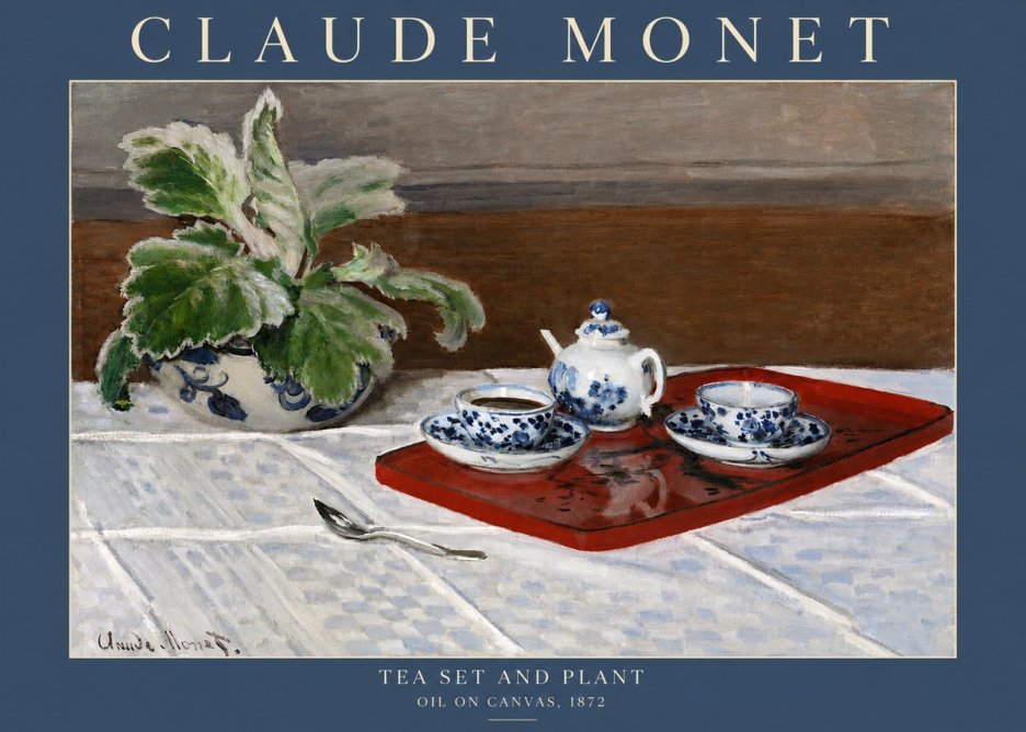 Monet Tea Set and Plant No2 - Póster