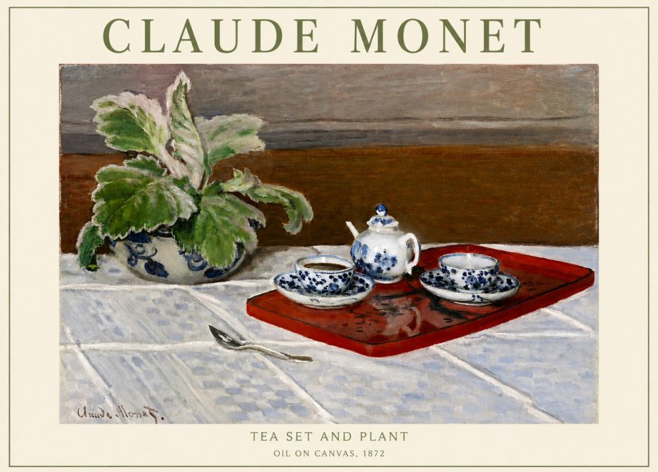 Monet Tea Set and Plant No3 - Póster
