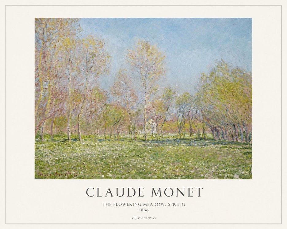 Monet The Flowering Meadow, Spring No1 - Póster
