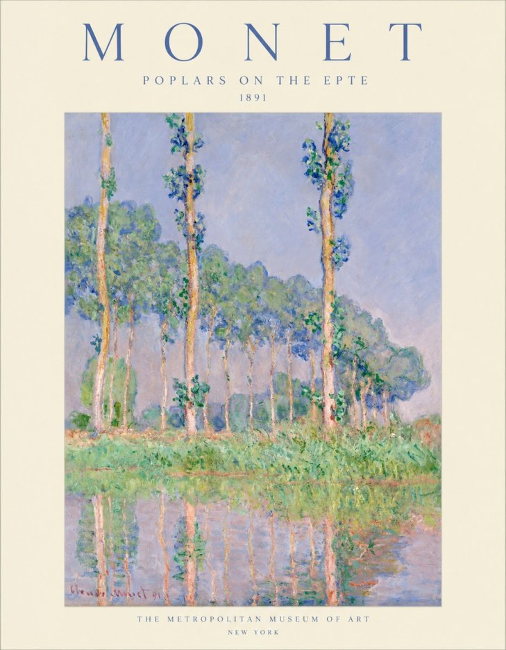 Monet Poplars on the Epte No1 - Póster