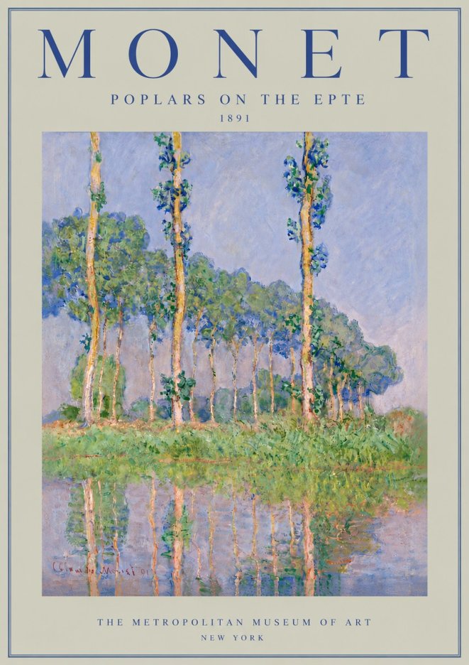 Monet Poplars on the Epte No5 - Póster
