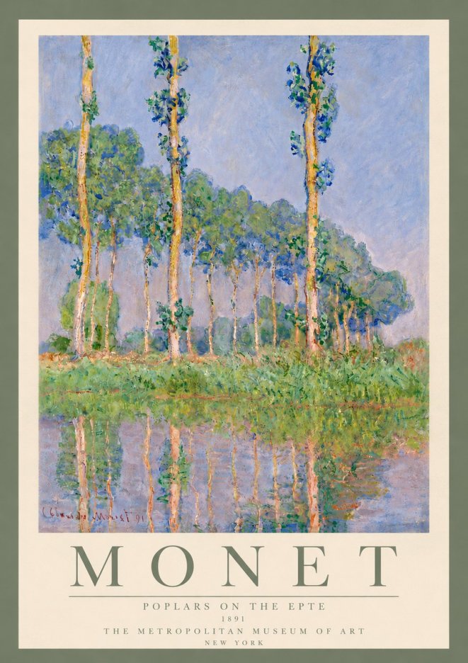 Monet Poplars on the Epte No6 - Póster
