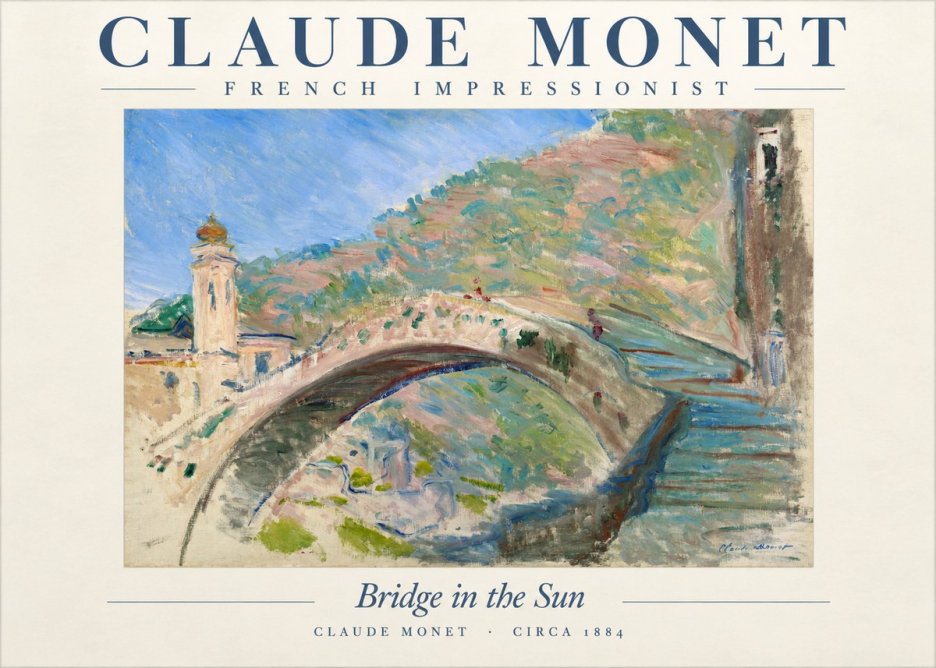 Monet Bridge in the Sun No1 - Póster