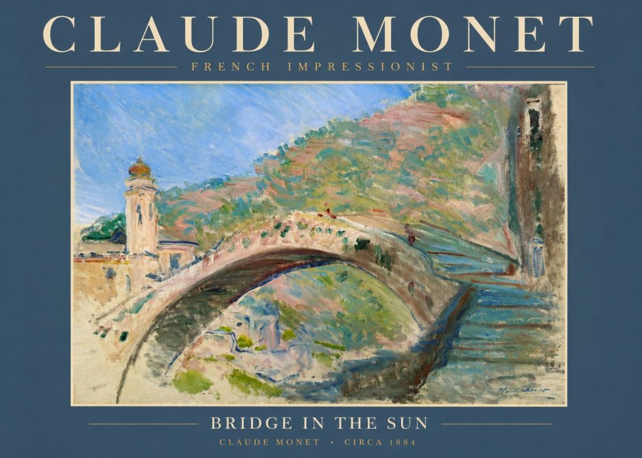 Monet Bridge in the Sun No2 - Póster