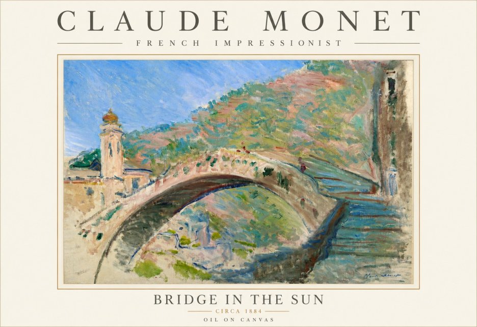 Monet Bridge in the Sun No3 - Póster