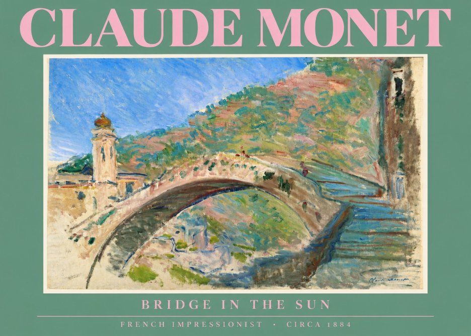 Monet Bridge in the Sun No5 - Póster