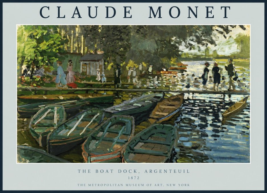 Monet The Boat Dock, Argenteuil No2 - Póster