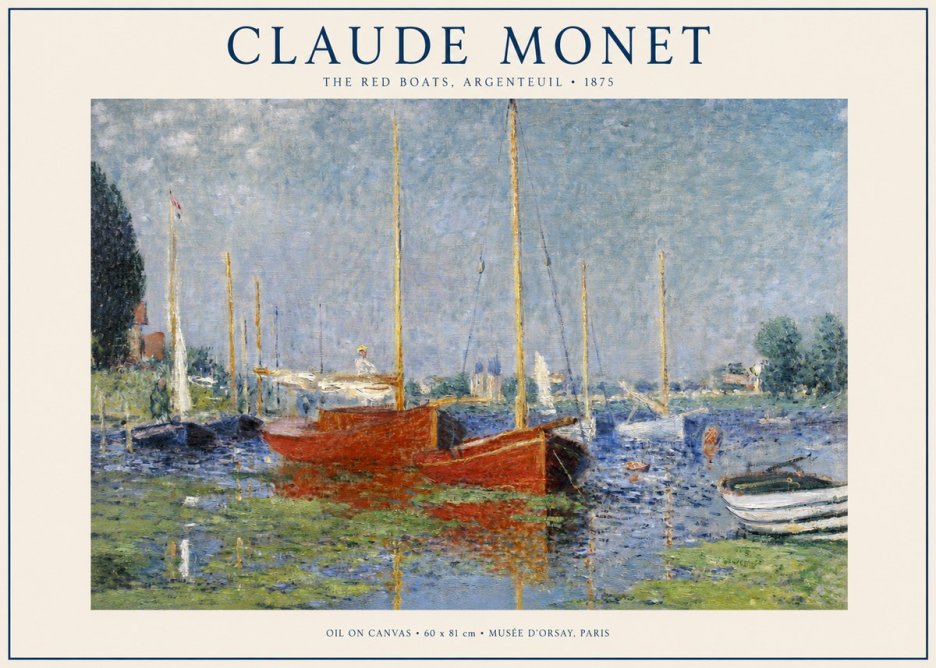 Monet The Red Boats, Argenteuil No1 - Póster