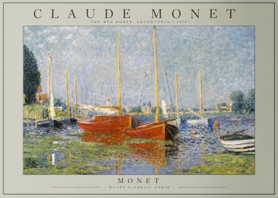 Monet The Red Boats, Argenteuil No2 - Póster