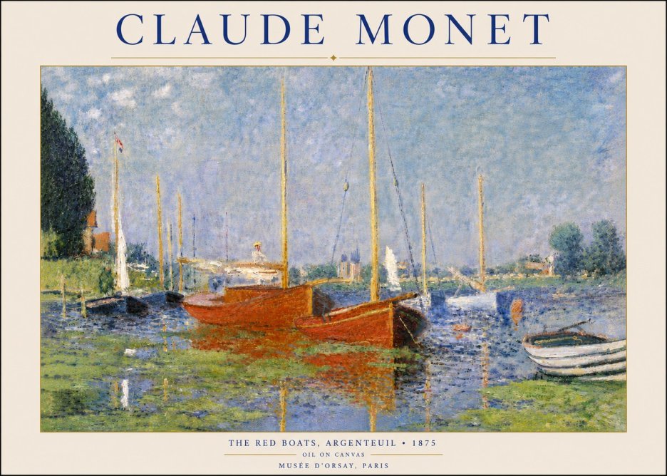 Monet The Red Boats, Argenteuil No4 - Póster