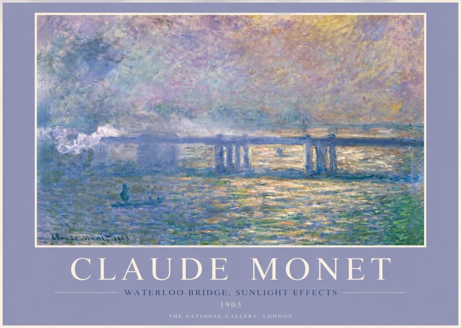 Monet Waterloo Bridge, Sunlight Effects No2 - Póster