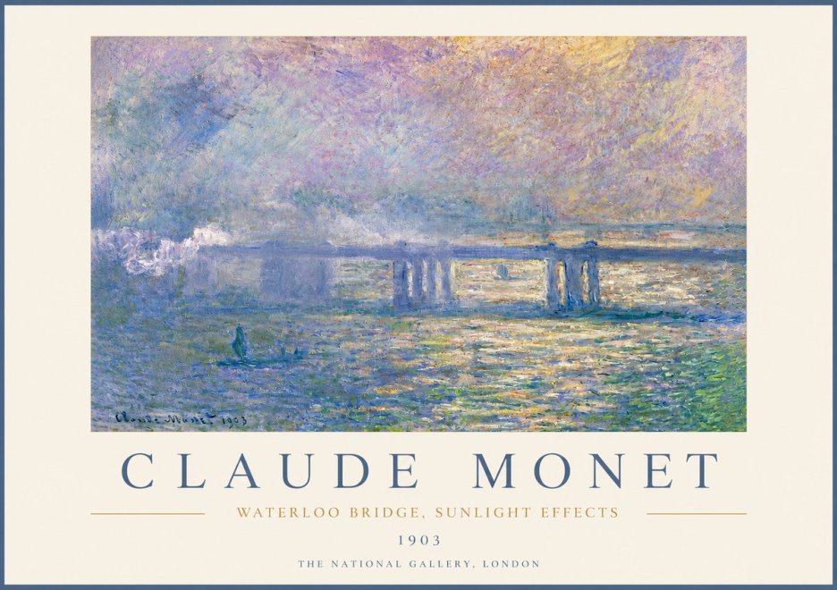 Monet Waterloo Bridge, Sunlight Effects No3 - Póster