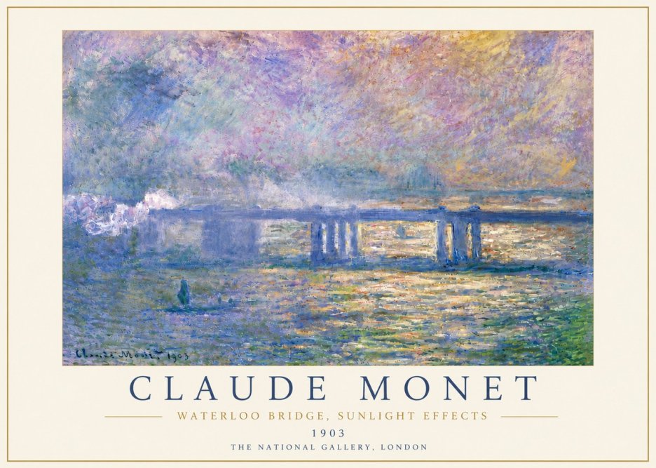 Monet Waterloo Bridge, Sunlight Effects No6 - Póster