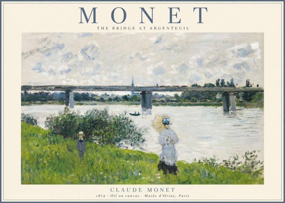 Monet The Bridge at Argenteuil II No2 - Póster