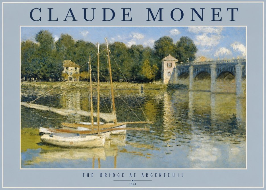 Monet The Bridge at Argenteuil III No2 - Póster