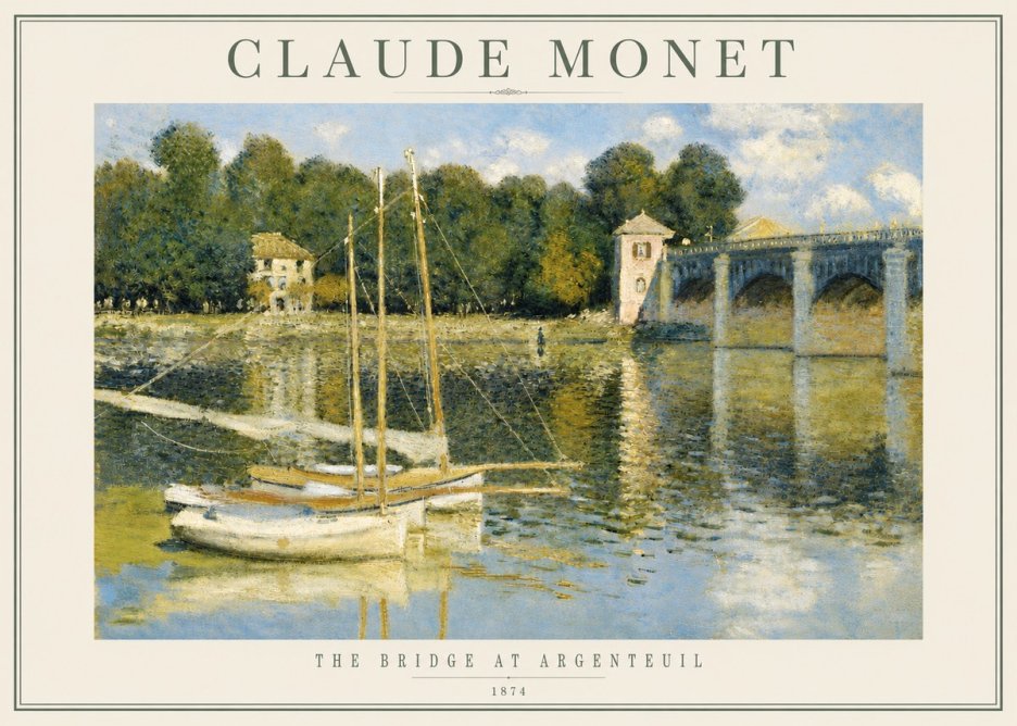 Monet The Bridge at Argenteuil III No3 - Póster