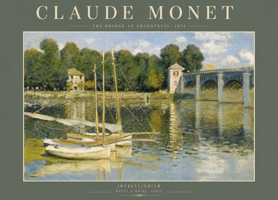 Monet The Bridge at Argenteuil III No4 - Póster