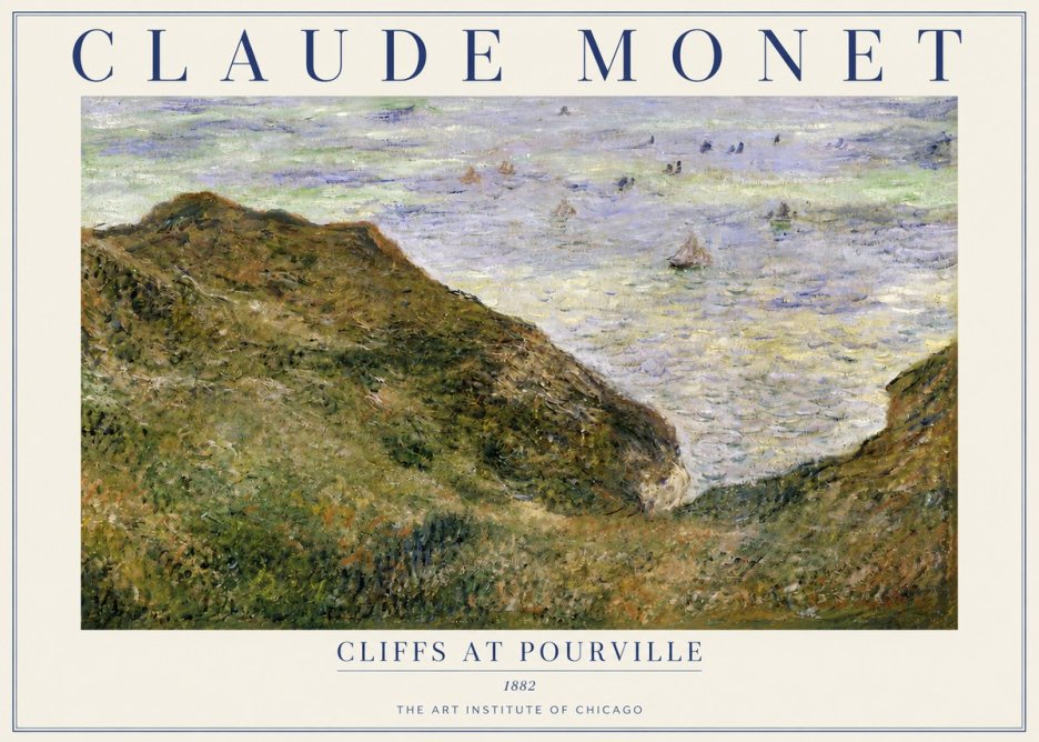 Monet Cliffs at Pourville II No3 - Póster