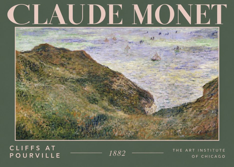 Monet Cliffs at Pourville II No4 - Póster