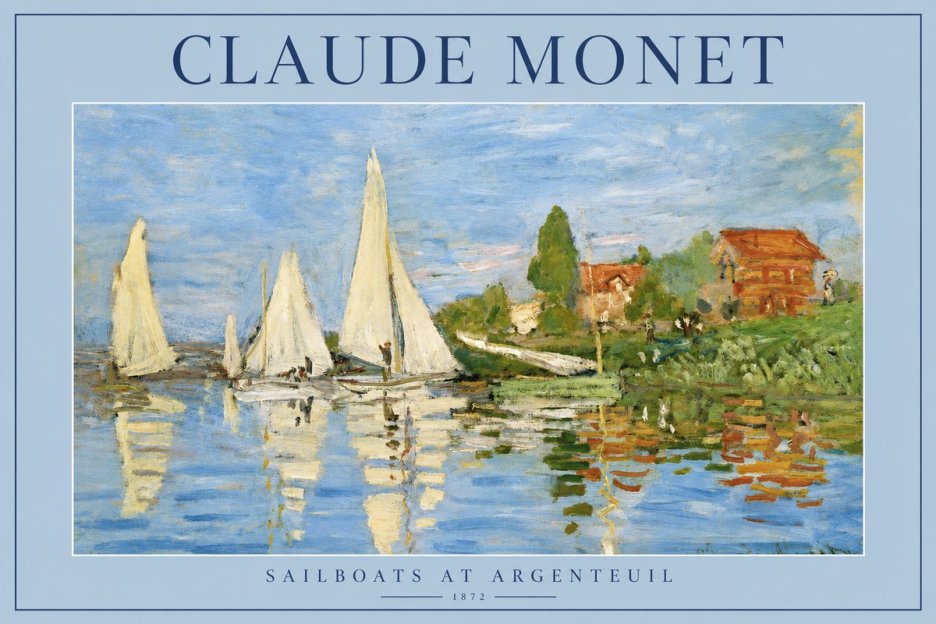 Monet Sailboats at Argenteuil No2 - Póster