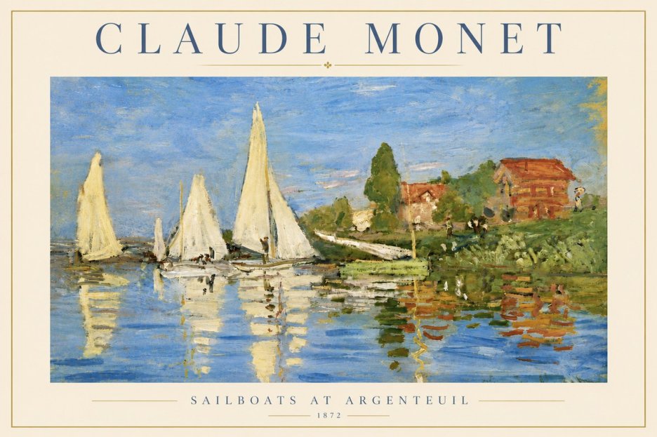 Monet Sailboats at Argenteuil No5 - Póster
