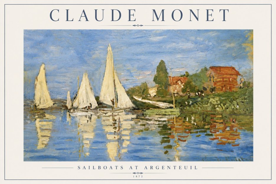 Monet Sailboats at Argenteuil No6 - Póster