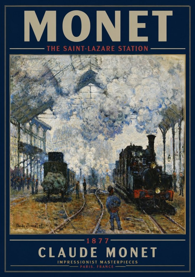 Monet The Saint-lazare Station No3 - Póster