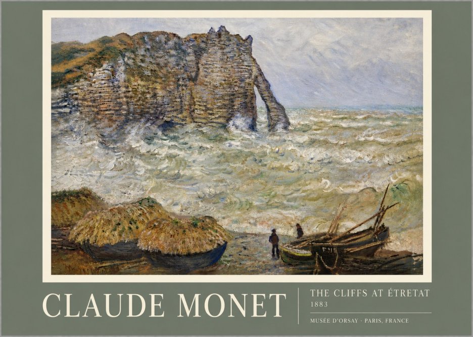 Monet The Cliffs at Etretat No5 - Póster