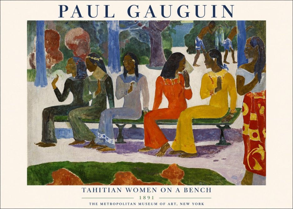 Paul Gauguin Tahitian Women on a Bench No1 - Póster