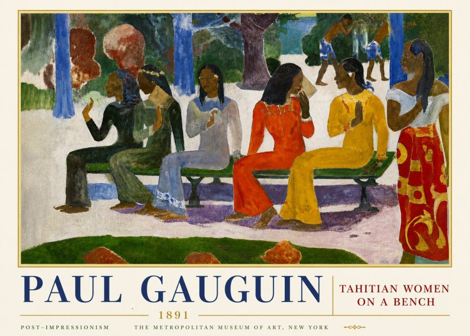 Paul Gauguin Tahitian Women on a Bench No5 - Póster