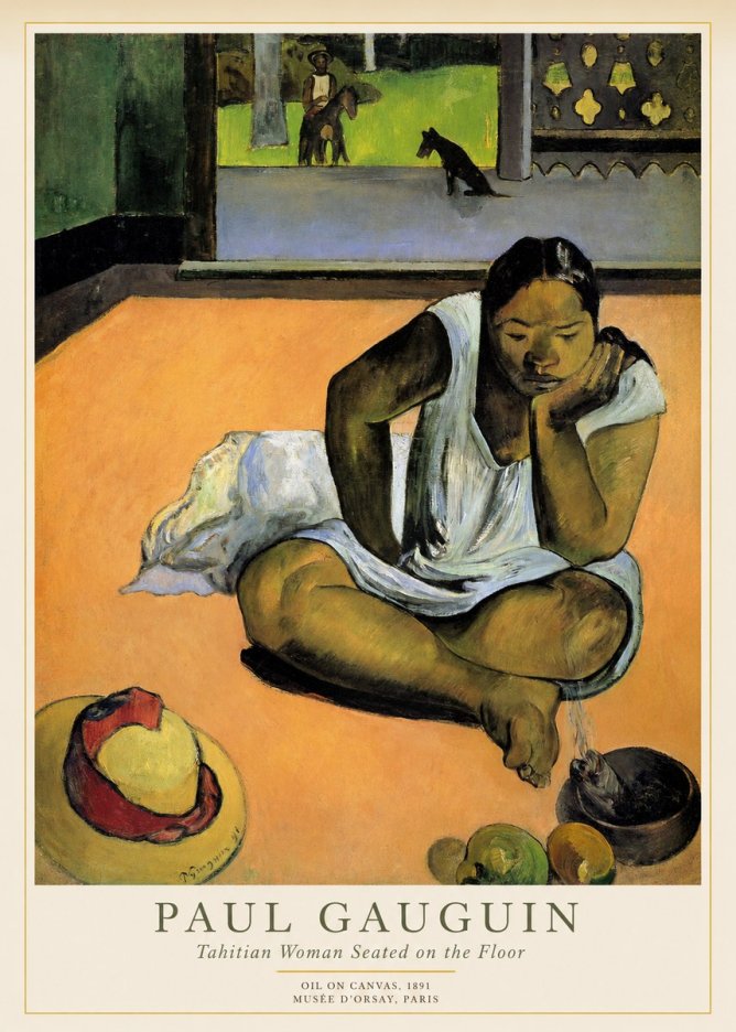 Paul Gauguin Tahitian Woman Seated on the Floor No1 - Póster