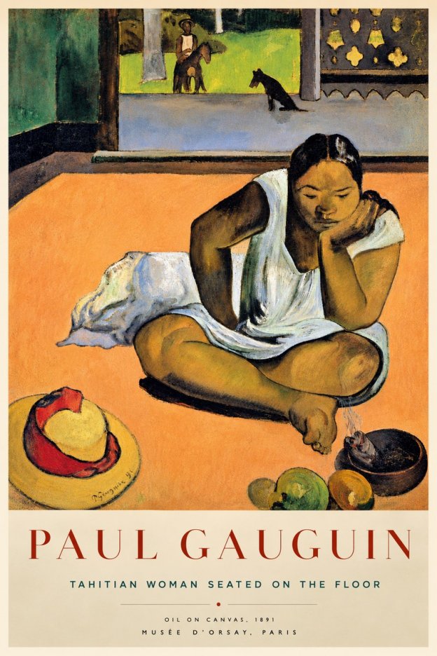 Paul Gauguin Tahitian Woman Seated on the Floor No5 - Póster