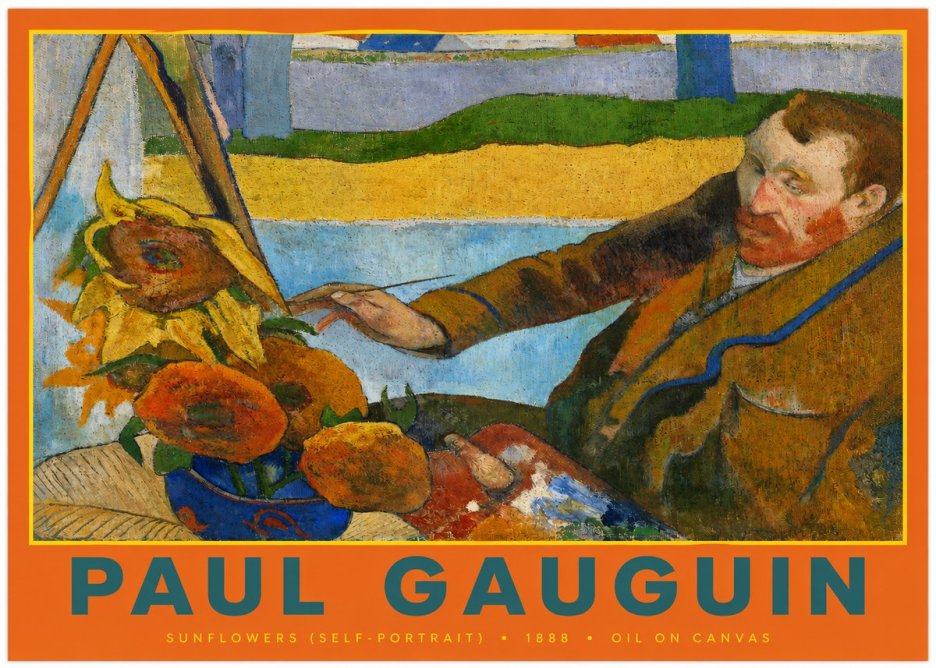 Paul Gauguin The Artist and His Sunflowers No3 - Póster