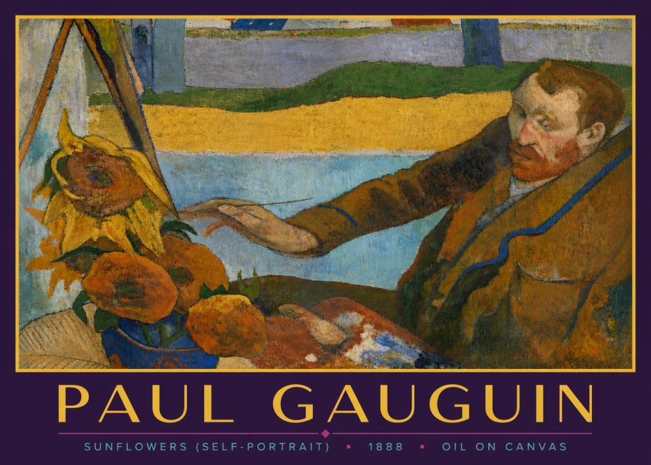 Paul Gauguin The Artist and His Sunflowers No6 - Póster