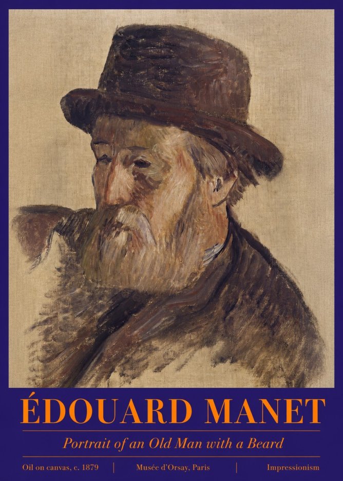 Édouard Manet Portrait of an Old Man with a Beard No2 - Póster