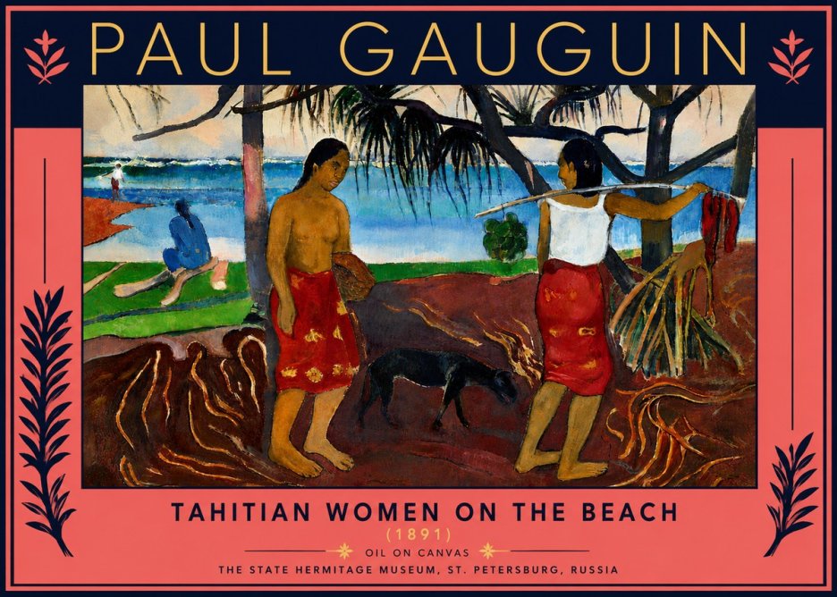 Paul Gauguin Tahitian Women on the Beach (1891) No5 - Póster