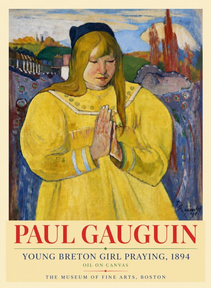 Paul Gauguin Young Breton Girl Praying, 1894 No6 - Póster