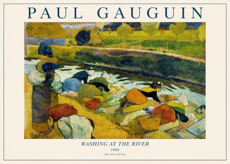 Paul Gauguin Washing at the River No1 - Póster