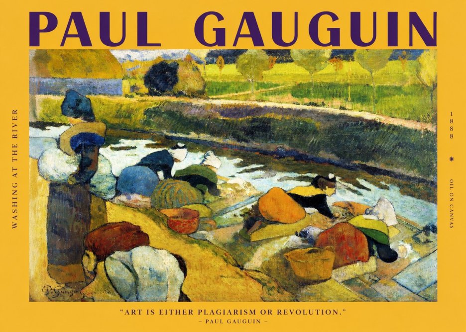 Paul Gauguin Washing at the River No2 - Póster