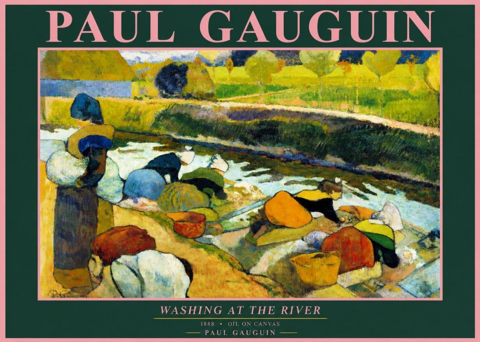 Paul Gauguin Washing at the River No3 - Póster